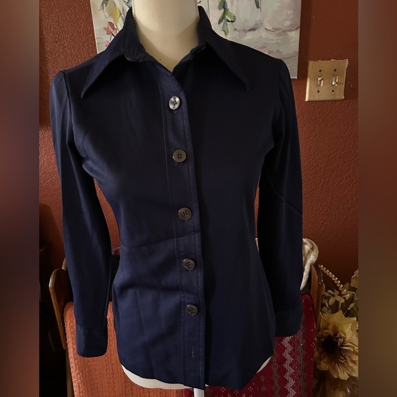 Lady Manhattan Gentle Knits Womens Button Up Top Shirt No Size - Picture 2 of 7